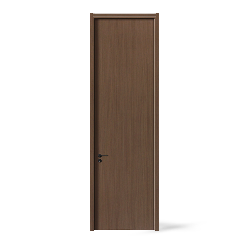 Schwarze Walnussfurnier-PVC-Innentür aus massivem Holz